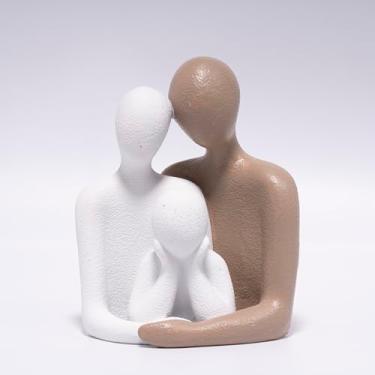 Imagem de Hodao Abstract Family Statue, Resin Figurines of Parents with Child, Indoor Home Decor for Bedroom Living Room, Heartwarming Gift for Family Housewarming, Art Ornament Decoration