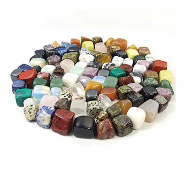 Imagem de Pedras quadradas de cristal de cubo natural de 50 g 12-22 mm pedras preciosas polidas naturais Reiki decoração de aquário bonitas (cor: cor mista, tamanho: 50g)