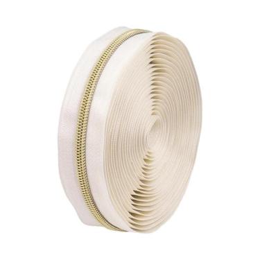 Imagem de Conjunto De Zíper De Nylon Cor Dopamina 45m Com 10 Puxadores Dentes Do