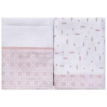 Imagem de Fralda para Bebê 65 cm x 67 cm 02 Unidades Baby Joy, Flechas Rosa
