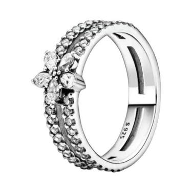 Imagem de Anel Feminino De Prata Esterlina 925 Com Estrela, Lua E Patinha, Joia 