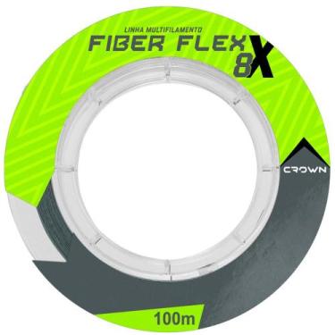 Imagem de Linha Pesca Multifilamento 100m 0,235mm Fiber Flex 8x Crown, Cinza, 0,