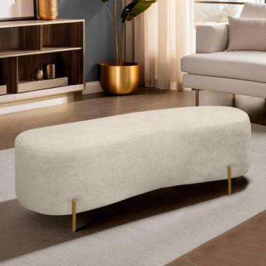 Imagem de Puff Decorativo Banqueta Orgânico Feijão 138cm Bouclê Bege - SOFA STOR