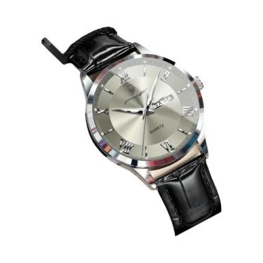 Imagem de Relógio De Pulso Masculino De Luxo Em Couro Quartz À Prova d'Água Lumi