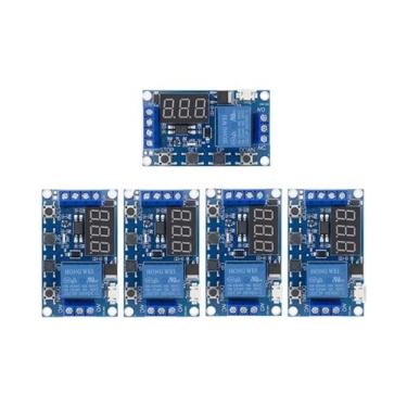 Imagem de Relé Temporizador De Ciclo Com Display LED Micro USB 5V, Desligamento 