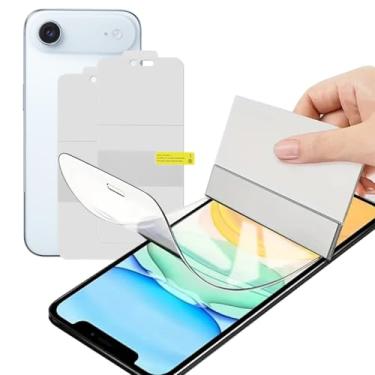 Imagem de Pacote com 2 películas flexíveis para iPhone Air protetor de tela [NÃO VIDRO], filme de hidrogel TPU macio inquebrável para iPhone 17 Air, fino invisível, resistente a arranhões, autocura