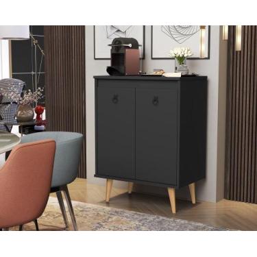 Imagem de Aparador Buffet Retrô 2 Portas Cantinho Do Café Drean - Preto - AJMóve