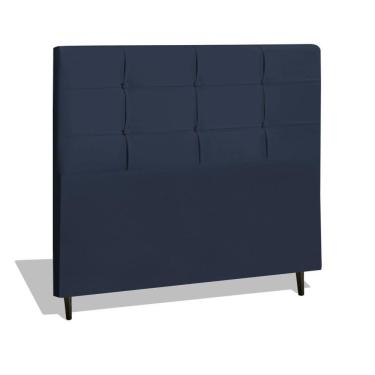 Imagem de Cabeceira Estofada Box Casal Queen Size Encosto Para Cama Hylux 164x126 Cm Azul Marinho