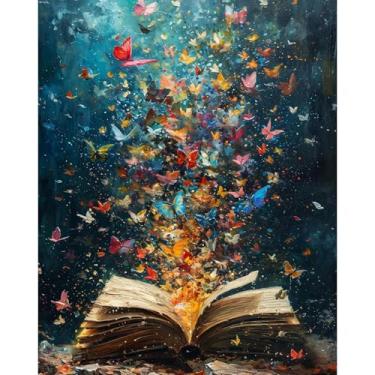 Imagem de PHANTASYART Kit de pintura vintage por números para adultos, pintura de livros adultos por números, pintura em tela de livros por números para adultos, kit de tinta acrílica DIY para presentes