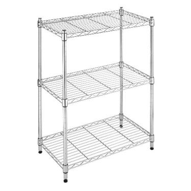 Imagem de Whitmor Prateleira de 3 camadas, prateleiras de armazenamento de metal, organizador doméstico de fácil montagem para despensa, cozinha, garagem, planta, 58 cm C x 33 cm L x 76 cm A