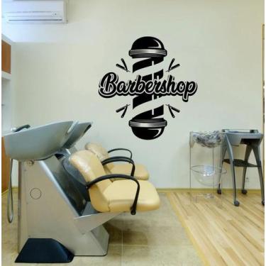 Imagem de Adesivo de parede decorativo barbearia, cabeleireiro - Ambiente Dekora