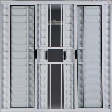 Imagem de Janela Veneziana de Alumínio 6 Folhas 1,20 X 1,50 Com Grade Cor Branco