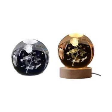 Imagem de Lâmpada De Mesa De Cristal 3D Do Sistema Solar Com Iluminação LED, Lâm