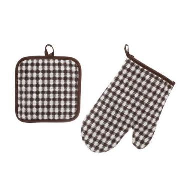Imagem de Conjunto de luvas e tapetes de forno resistente ao calor, poliéster ma