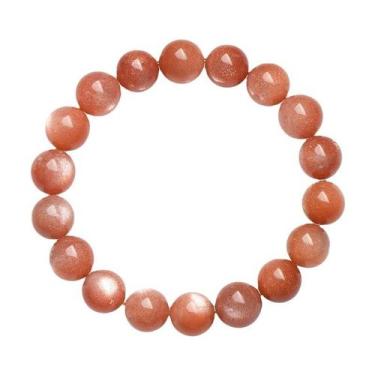 Imagem de Pulseira Sunstone para mulheres com miçangas laranjas redondas de 10-1