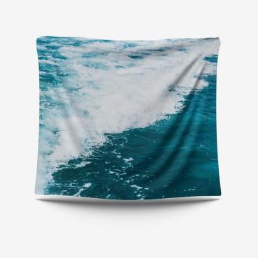 Imagem de Tapeçaria, parede com vista para o mar, 150x130cm, microtecido, fibra 