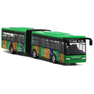 Imagem de Ônibus de brinquedo de dois andares verde fundido para crianças  Pull-