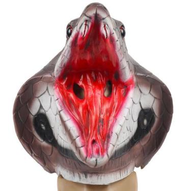 Imagem de Máscara Snake Head Full Face Realistic Cobra Halloween Cosplay - yiwei