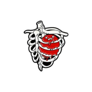 Imagem de Broche Pin Creative Rib Cage Heart Cartoon Anatomy Alloy - yiweisai