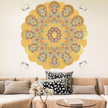 Imagem de Adesivos de parede Mandala Redonda Estilo Oriental 39x40cm PVC - yiwei