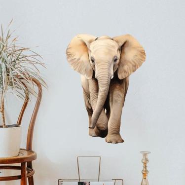 Imagem de Adesivos de parede Creative Elephant PVC para quarto de crianças 38x52