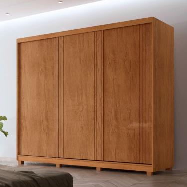 Imagem de Guarda Roupa Casal Connor MDF 3 Portas 6 Cabideiros com Pes Moderna Mobilia