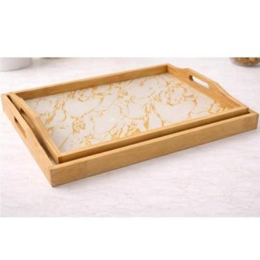 Imagem de Kit 3 Bandejas Alça Borda 5cm Servir Café Casa Lovely Vibe