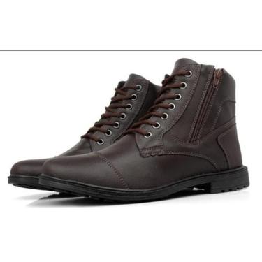 Imagem de Bota Masculina Coturno Casual Cano Médio Ajuste Zíper Lateral - Rugaro