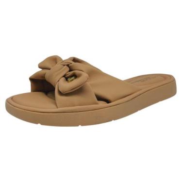 Imagem de Chinelo Feminino Slide Rasteiro Laço Conforto Casual Modare, Nude, 38