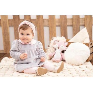 Imagem de Vestido Pelo Bebê Menina Luxo Bordado Inverno Paraiso 14684, Cinza, P 