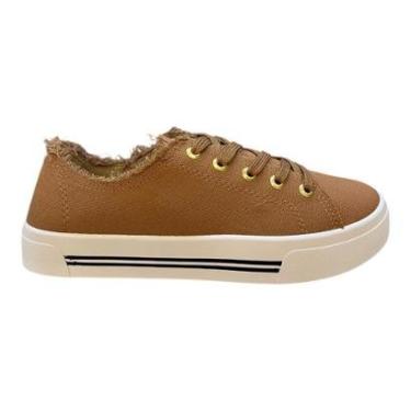 Imagem de Tenis Feminino Moleca Conforto Casual Retrô Detalhe Desfiado Básico Antiderrapante 5667.722 Caramelo-Feminino