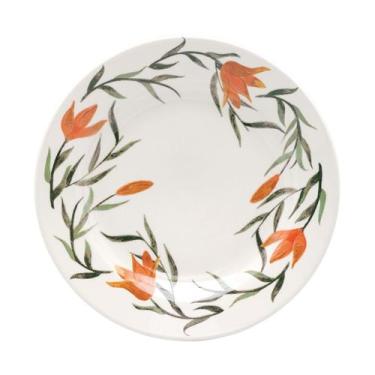 Imagem de Kit 4 Pratos de Sobremesa Biona Lírios Oxford Cerâmica 18cm - Genérico