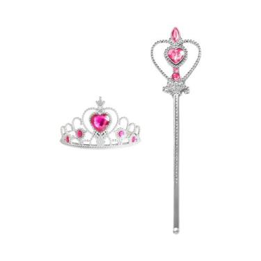Imagem de Coroa De Princesa Para Meninas, Varinha Mágica, Tiara De Strass Para C