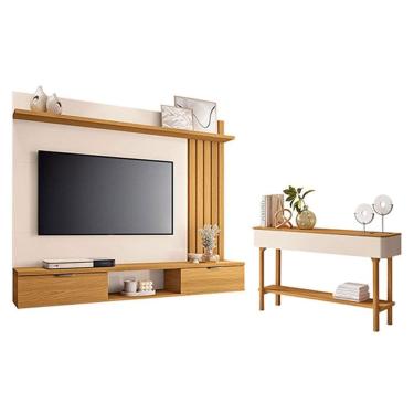 Imagem de Painel Suspenso Lets Cinamomo Off White com Aparador Fiero Off White Cinamomo - HB Móveis