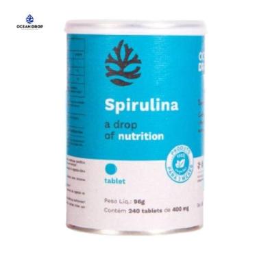 Imagem de Spirulina 400mg 240 Tabletes Ocean Drop, Natural