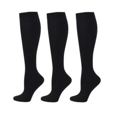 Imagem de Meias De Compressão Para Mulheres E Homens, 3 Pares, Altura Do Joelho,