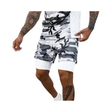 Imagem de Shorts De Corrida Masculinos De Secagem Rápida, Respiráveis, 2 Em 1, P