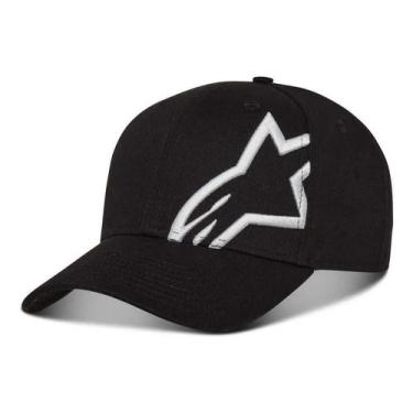 Imagem de Boné Alpinestars Corp Snap 2 Aba Curva Casual Esporte Moto, Preto, Bra