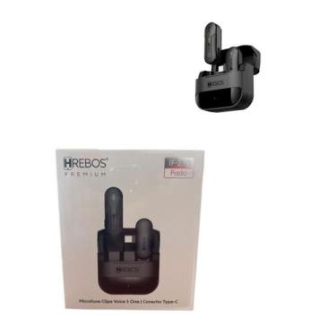 Imagem de Microfone Lapela Sem Fio Hrebos If-210 Tipo C Com Case Preto