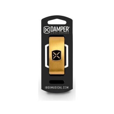Imagem de Damper para Cordas DMMD02 em Couro Legítimo com Tag em Metal Dourado para Guitarra Baixo e Violão Ibox