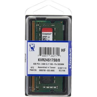 Imagem de Memória RAM para Notebook DDR4 8GB 2400MHz Kingston - KVR24S17S8/8