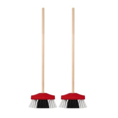 Imagem de Kit 2 Vassourinhas Infantil de Pelo Sintético Colorida – Mini Brinquedo de Limpeza Educativo para Crianças Brincar de Casinha – Brinquedo Doméstico Interativo Seguro e Divertido para Meninos e Meninas