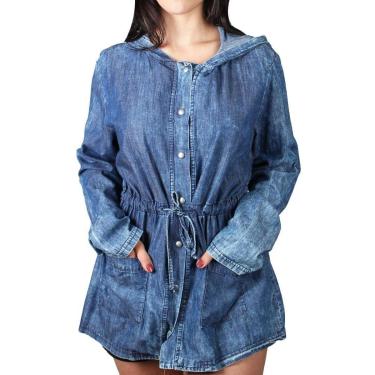 Imagem de Parka Jeans Amarração Com Capuz Riu Kiu-Feminino
