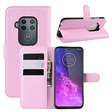 Imagem de Capa de celular para Motorola One Zoom Litchi Texture Horizontal Flip Capa de couro com carteira e suporte e compartimentos para cartões (preto) (Cor: Rosa)