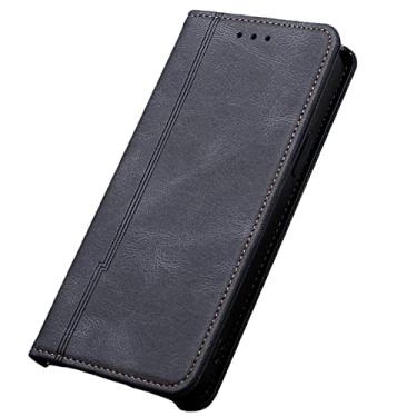 Imagem de Capa para iPhone 13 Mini/13/13 Pro/13 Pro Max, suporte de cartão de couro PU com fecho magnético e carteira capa flip para notebook proteção total, preta, 13 Pro 15,1 cm
