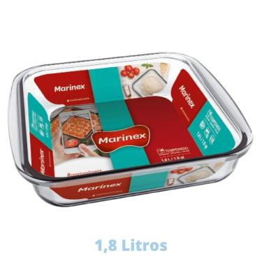 Imagem de Assadeira Travessa 1,8L Quadrada Vidro Temperada Marinex