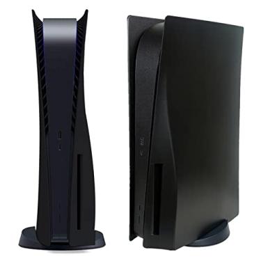 Imagem de Capa para PlayStation 5 edição de disco, painéis para console PS5, acessórios para placa, protetor de placa de substituição com proteção contra poeira e riscos – disco, preto