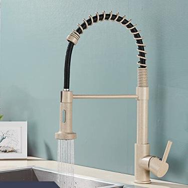 Imagem de Torneira de Pia de Cozinha Preto Fosco Torneira de Cozinha Punho Único Torneira Misturador 360 Rotação Torneira Cozinha Torneira Misturadora, Pontos Bege, China