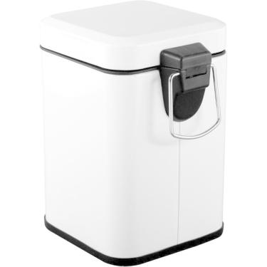 Imagem de Lixeira Retangular 3 Litros Inox Branca 6356003002 Vonder