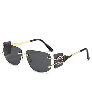 Imagem de Personalidade espelho lateral sem aro masculino e feminino óculos de sol moda óculos de sol marinhos óculos de sol selvagens, 3, tamanho único